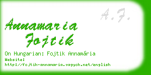 annamaria fojtik business card