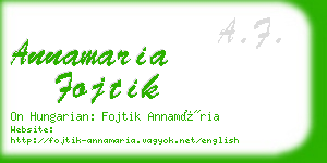 annamaria fojtik business card